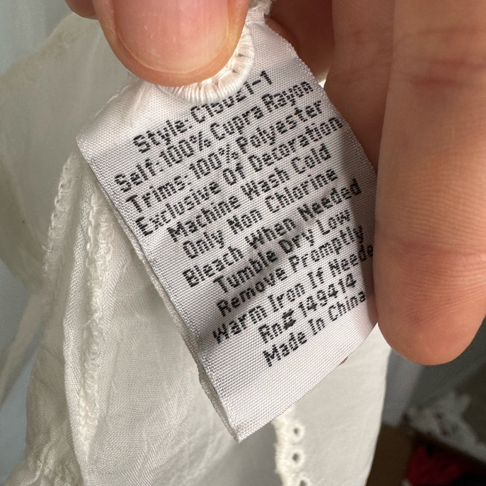 Johnny Was White Long Sleeve Pleated Blouse - Size L - Like New - Picture 5 of 9